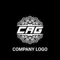 CAG-Buchstaben-Lizenzgebühren-Mandala-Form-Logo. CAG-Bürstenkunst-Logo. cag-Logo für ein Unternehmen, ein Geschäft und eine kommerzielle Nutzung. vektor