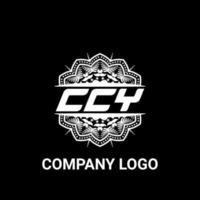 ccy Buchstabe Lizenzgebühr Mandala Form Logo. ccy-Bürstenkunst-Logo. ccy-Logo für ein Unternehmen, ein Geschäft und eine kommerzielle Nutzung. vektor