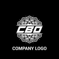 cbo-Buchstaben-Lizenzgebühren-Mandala-Form-Logo. cbo-Pinselkunst-Logo. cbo-Logo für ein Unternehmen, ein Geschäft und eine kommerzielle Nutzung. vektor