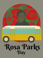 rosa parks day, idee für vertikales designposter, banner, flyer oder plakat vektor