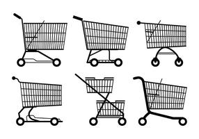 Supermarkt Cart Save Vektor Icons