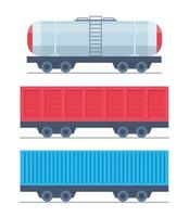 Güterzugwagen, Tank, Fracht, Zisterne. Güterzugteile. Flache Illustration des modernen Frachtverkehrsvektors. vektor