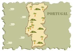 Portugal karta bakgrund vektor