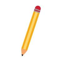 Bleistift mit Radiergummi Schulsymbol isoliert