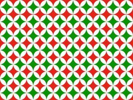 geometrisches Muster mit rotem, grünem und weißem Hintergrund vektor