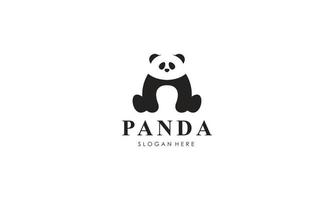 panda Björn silhuett logotyp design vektor mall