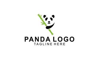 Panda-Bären-Silhouette-Logo-Design-Vektor-Vorlage vektor