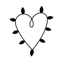 Gekritzel süßes Herz. handgezeichnetes Girlandenherz. vektorelement für dekor valentinstag, weihnachten usw vektor