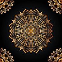Luxus-Mandala-Visitenkarte mit goldenem Muster im arabischen islamischen Stil vektor
