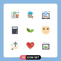 uppsättning av 9 modern ui ikoner symboler tecken för tillväxt matematik server e-handel wiFi redigerbar vektor design element
