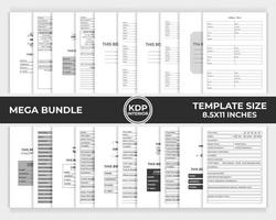 KDP Interior Bundle Adressbuch, Wanderlogbuch, Vogelbeobachtungslogbuch einzigartige Designvorlage vektor