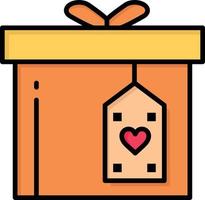 geschenkbox box überraschung lieferung flachbild farbe symbol vektor symbol banner vorlage