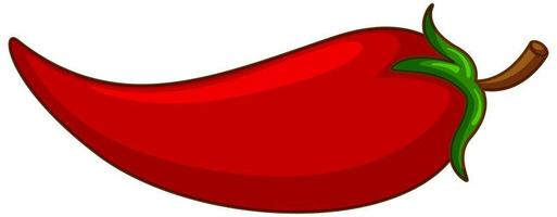 ein roter Chili auf weißem Hintergrund vektor