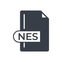 nes-Dateiformat-Symbol. nes Erweiterung gefülltes Symbol. vektor