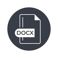 docx-Dateiformat-Symbol. docx-Erweiterung gefülltes Symbol. vektor