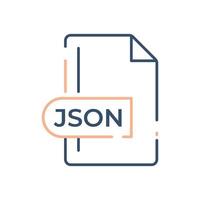 json-Dateiformat-Symbol. json-Erweiterungszeilensymbol. vektor