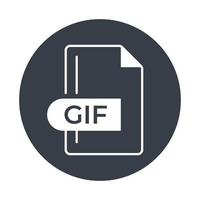 gif-Dateiformat-Symbol. gefülltes Symbol mit GIF-Erweiterung. vektor