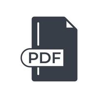 pdf-Dateiformat-Symbol. Symbol für gefüllte PDF-Erweiterung. vektor