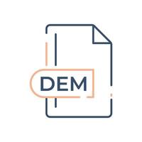 dem-Dateiformat-Symbol. Symbol für die Verlängerungslinie. vektor