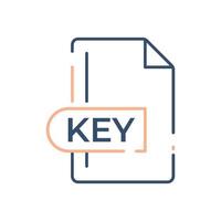 Schlüsseldateiformat-Symbol. Symbol für die Schlüsselerweiterungslinie. vektor