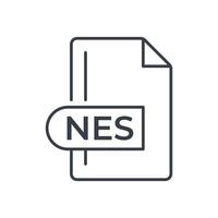 nes-Dateiformat-Symbol. nes Erweiterungsliniensymbol. vektor