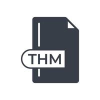 thm-Dateiformat-Symbol. thm-Erweiterung gefülltes Symbol. vektor
