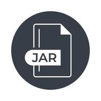 jar-Dateiformat-Symbol. gefülltes Symbol mit JAR-Erweiterung. vektor