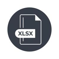 xlsx-Dateiformat-Symbol. XLSX-Erweiterung gefülltes Symbol. vektor
