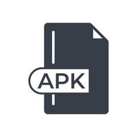 apk-Dateiformat-Symbol. apk-Erweiterung gefülltes Symbol. vektor