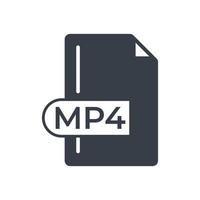 mP4 fil formatera ikon. mP4 förlängning fylld ikon. vektor