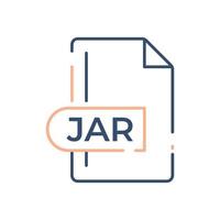 Symbol für JAR-Dateiformat. jar-Erweiterungsliniensymbol. vektor