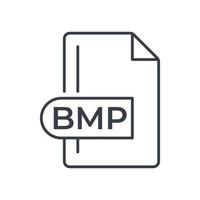 bmp-Dateiformat-Symbol. Bitmap-Bilddatei-Erweiterungszeilensymbol. vektor