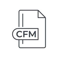 cfm-Dateiformat-Symbol. cfm-Erweiterungsliniensymbol. vektor