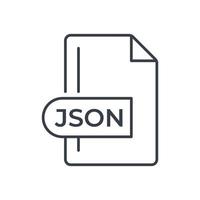 json fil formatera ikon. json förlängning linje ikon. vektor