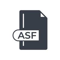 asf-Dateiformat-Symbol. mit asf-Erweiterung gefülltes Symbol. vektor