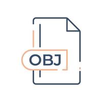 obj-Dateiformat-Symbol. Symbol für obj-Erweiterungslinie. vektor