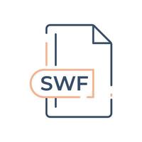 Symbol für das SWF-Dateiformat. swf-Erweiterungsliniensymbol. vektor