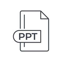 ppt-Dateiformat-Symbol. Symbol für die ppt-Verlängerungslinie. vektor