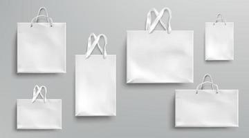 papiereinkaufstüten modell, weiße pakete gesetzt