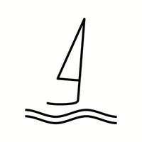 Einzigartiges Symbol für die Surfvektorlinie vektor