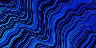 mörkblå vektorbakgrund med böjda linjer. vektor