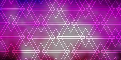 dunkelviolette, rosafarbene Vektorvorlage mit Kristallen, Dreiecken. vektor