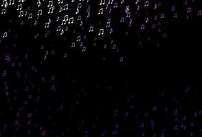 dunkelvioletter Vektorhintergrund mit Musiknoten. vektor