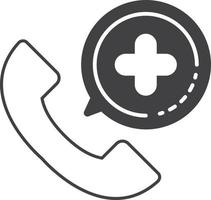 sjukhus och telefon ikon illustration i minimal stil vektor