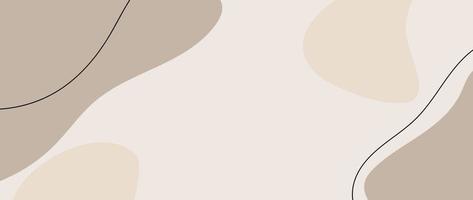 minimale abstrakte Hintergrundvektorillustration. weiche erdfarbene pastellfarbene organische form und kurvenlinienkunst. Design für Dekoration, Karte, Wandkunst, Druck, Poster, Wohnkultur, Cover, Tapete. vektor