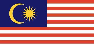 Malaysia-Flagge. offizielle Farben und Proportionen. vektor