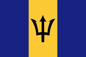 barbados flagga. officiell färger och proportioner. vektor