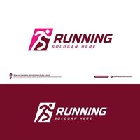 Laufclub-Logo-Vorlage, Marathon-Turnier-Logtyp, Identität des Sportteams. Fitness, Athletentraining für das Lebenssymbol, kreatives Schriftzug-Logo-Design. vektor