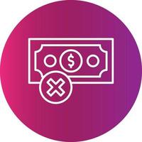 kein Geld kreatives Icon-Design vektor