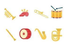 Freie Marching Band Instrument Icons Vektor